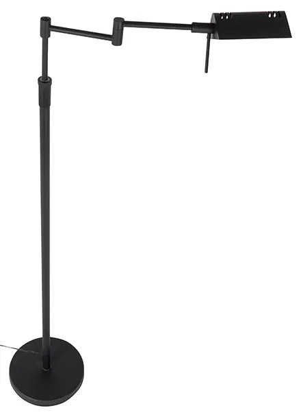 Design állólámpa fekete, beépített LED-del és érintőképernyős fényerő-szabályzóval - Notia