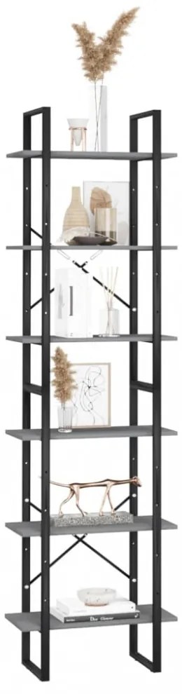 szürke tömör fenyőfa tárolópolc 60 x 30 x 210 cm