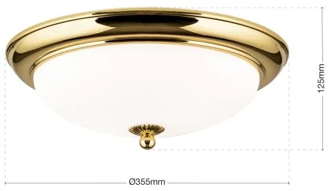 Orion - Mennyezeti lámpatest EMPIRA 2xE27/40W/230V, Ø 35,5 cm, aranyszínű