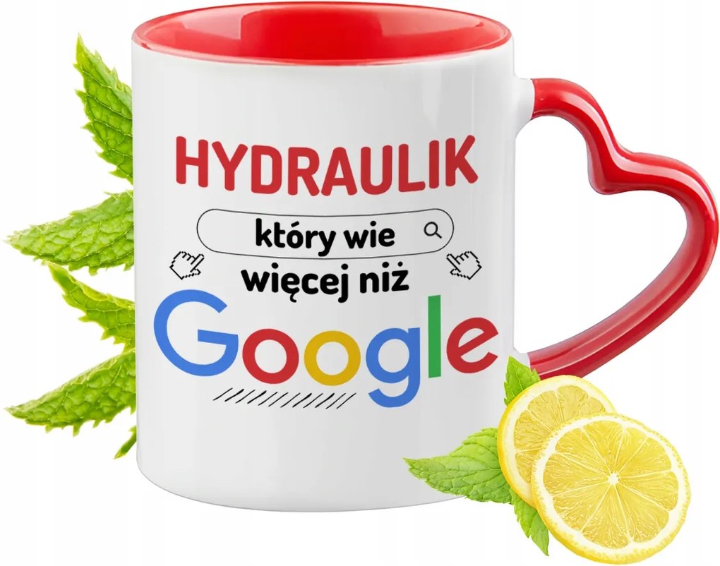 Vízvezeték szerelőnek Piros bögre szív alakú füllel Ajándék