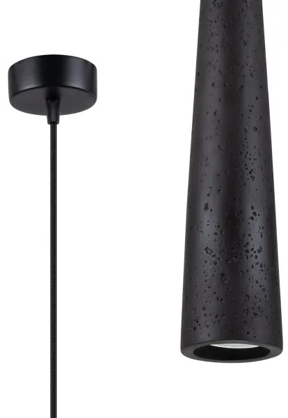 Sollux SL.1355 - Csillár zsinóron ELECTRA 1xGU10/10W/230V beton/fekete