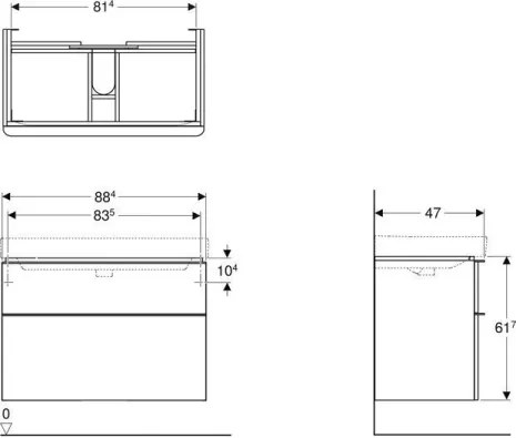 Geberit 500.354.00.1 - Mosdó alatti szekrény Smyle Square 61,7x88,4 cm fehér