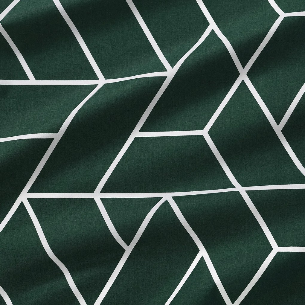 Goldea pamut függöny - mozaik minta, sötétzöld alapon 280x150 cm