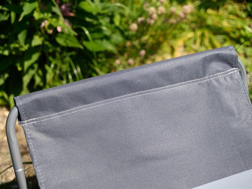 Összecsukható tengerparti napozóágy SAND, szürke csíkos