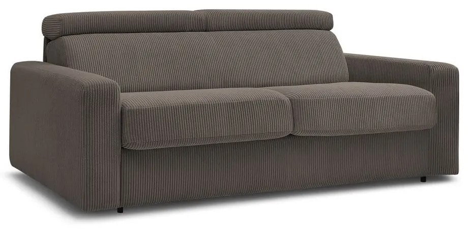Szürkésbarna kordbársony kinyitható kanapé 215 cm Monaco – Bobochic Paris