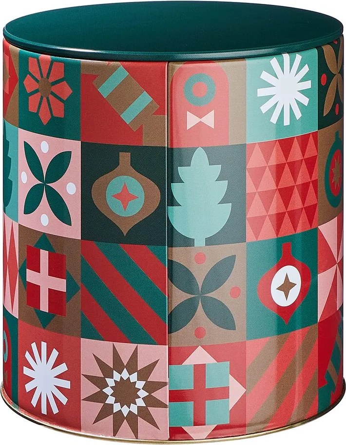 COOKIE JAR fém tárolódoboz piros-zöld, Ø13,5 cm