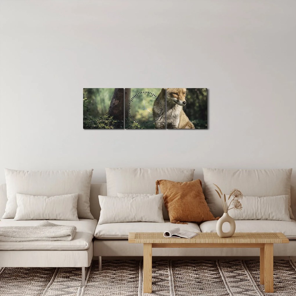 Róka képe (órával) (90x30 cm)