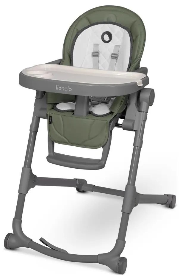 Lionelo - CORA PLUS 2 az 1-ben gyermek etetőszék, olívazöld