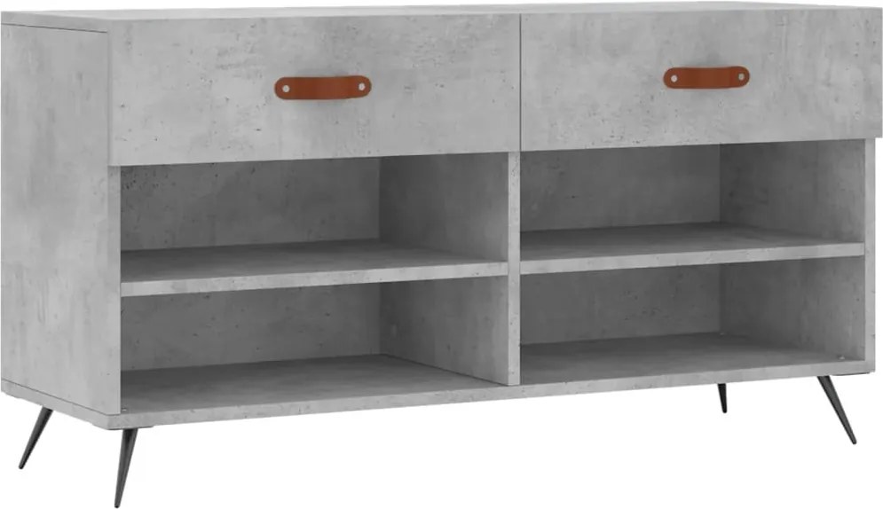 vidaXL betonszürke szerelt fa cipőpolc 102 x 35 x 55 cm