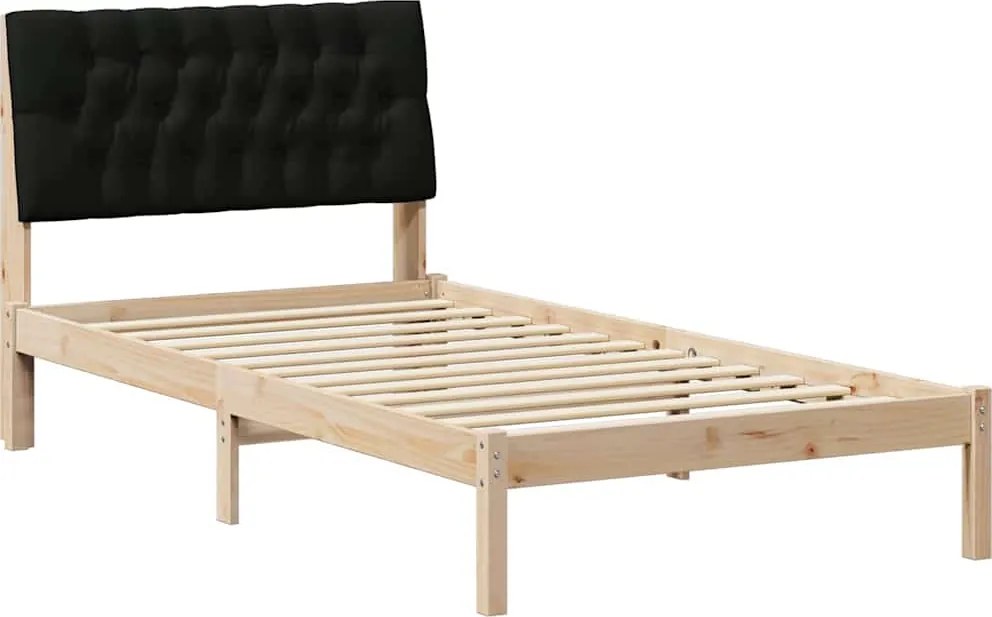 vidaXL Ágykeret Kárpitozott Fejtámlával fejtámlával Barna 100 x 200 cm