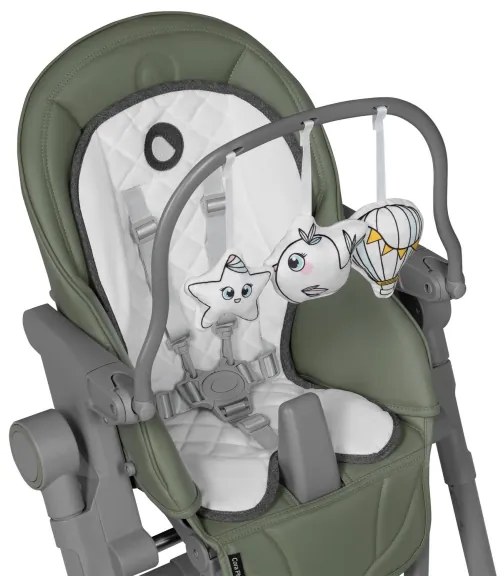 Lionelo - Gyerek etetőszék CORA PLUS Olíva zöld