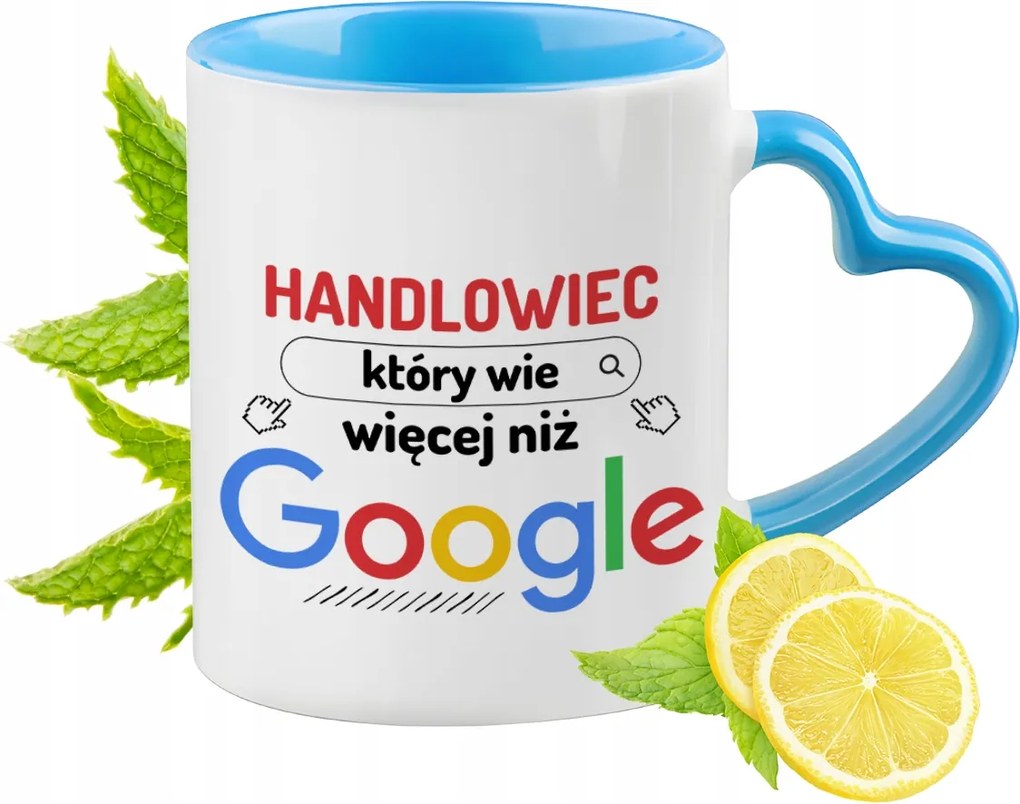 Kereskedőnek Kék Bögre Szív Alakú Füllel Ajándék