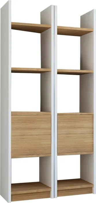 Esbi könyvespolc, fehér-teak, 66,2 cm