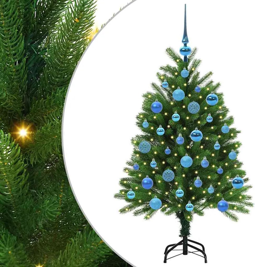 vidaXL Karácsonyfa 150 LED-del állvánnyal Zöld 120 cm PE