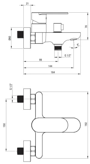 Deante BGA_N10M - ALPINIA kádcsaptelep, fekete