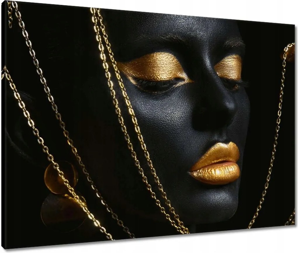 Vászonkép 80x60 Arannyal bevont fej