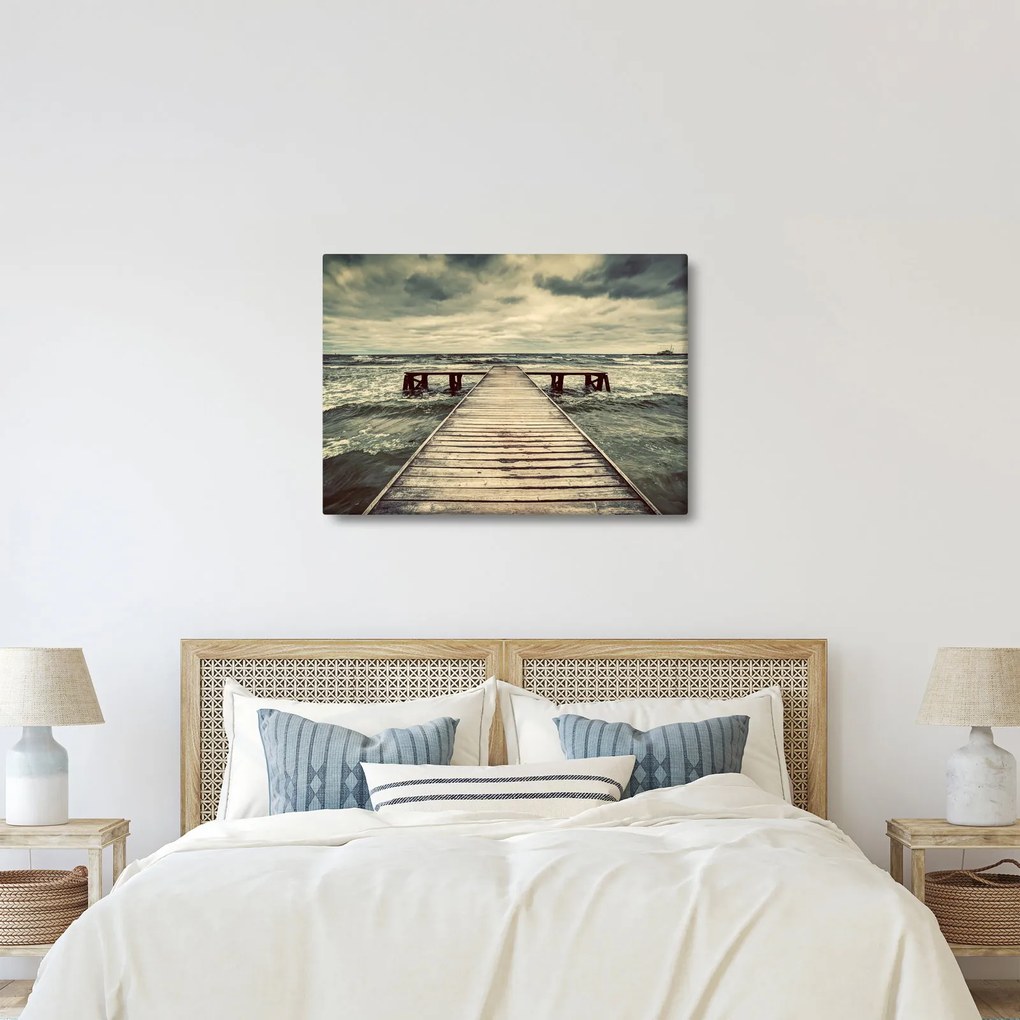 Egy fából készült móló képe a tengeren (70x50 cm)