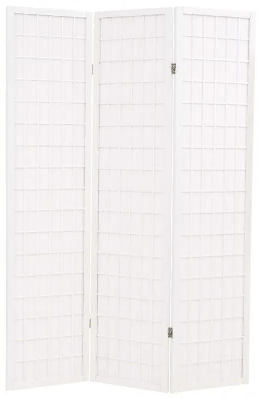 3 paneles, fehér, japán stílusú paraván 120 x 170 cm