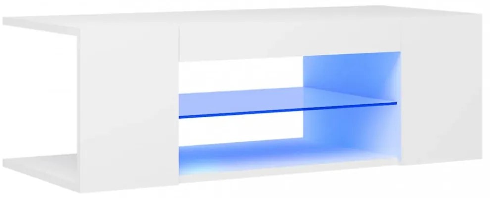 fehér TV-szekrény LED-lámpákkal 90 x 39 x 30 cm
