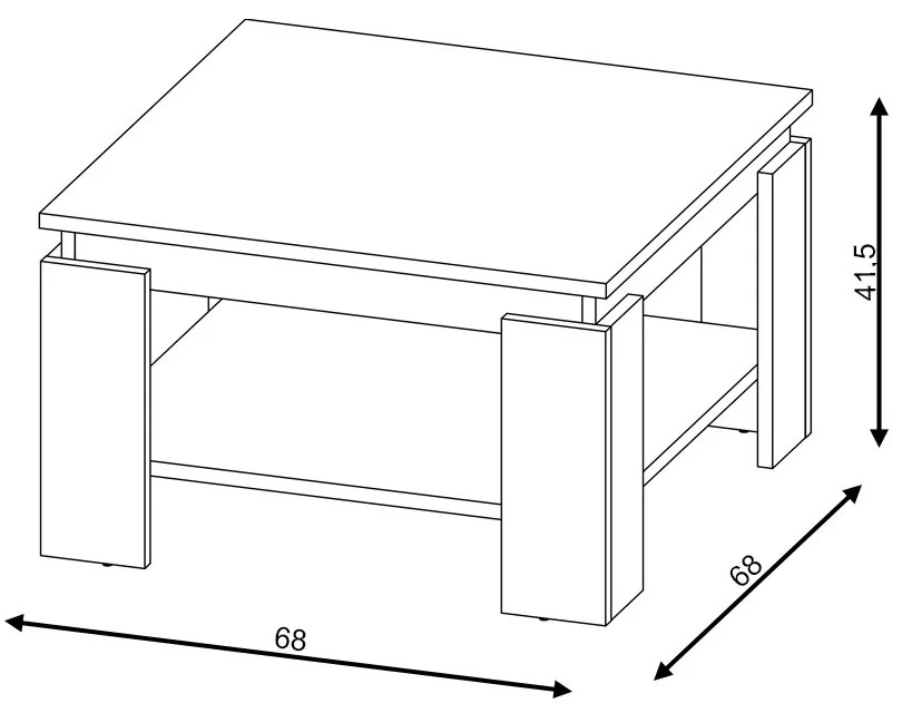 Dohányzóasztal Világos ATELIER/ANTRACIT Színben
