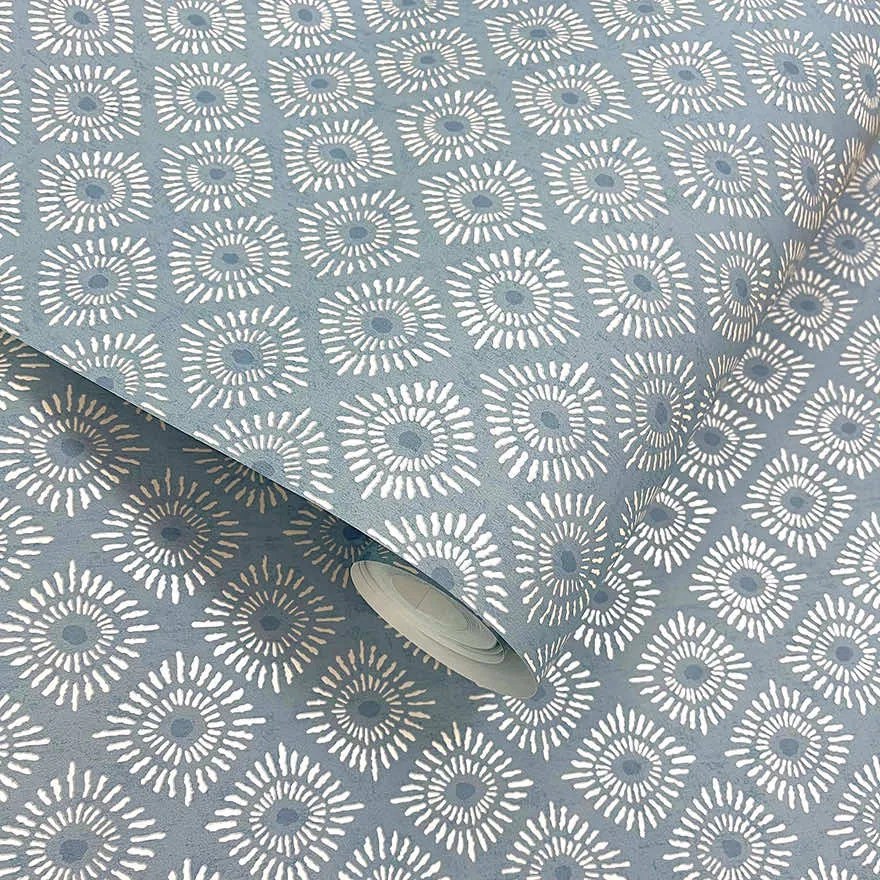 Holden Decor Journey to the East Sunstone kék geometrikus vlies tapéta – 91871