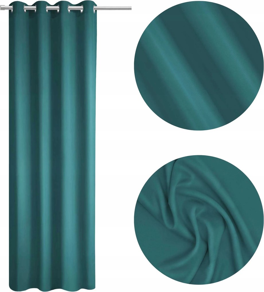 Függöny Készre Szerelve 140x250 Különböző Színek Sötét Türkiz Atlantic