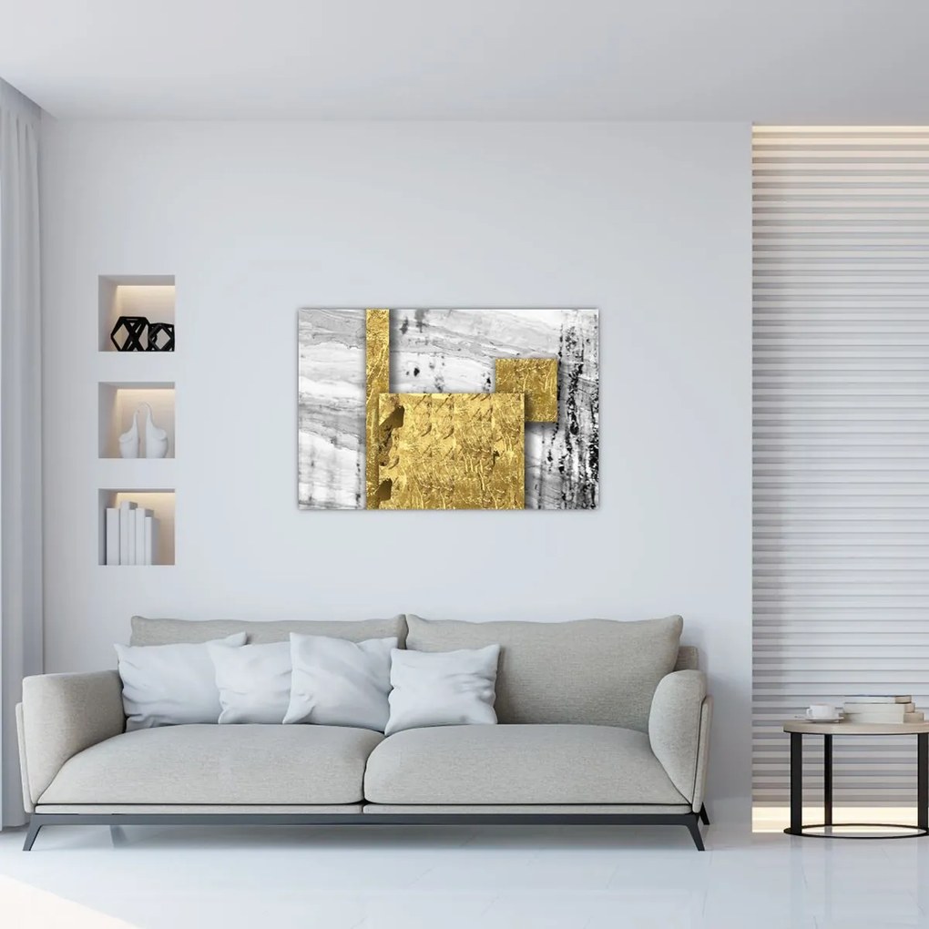 Kép - Arany négyzetek N⁰1 (90x60 cm)