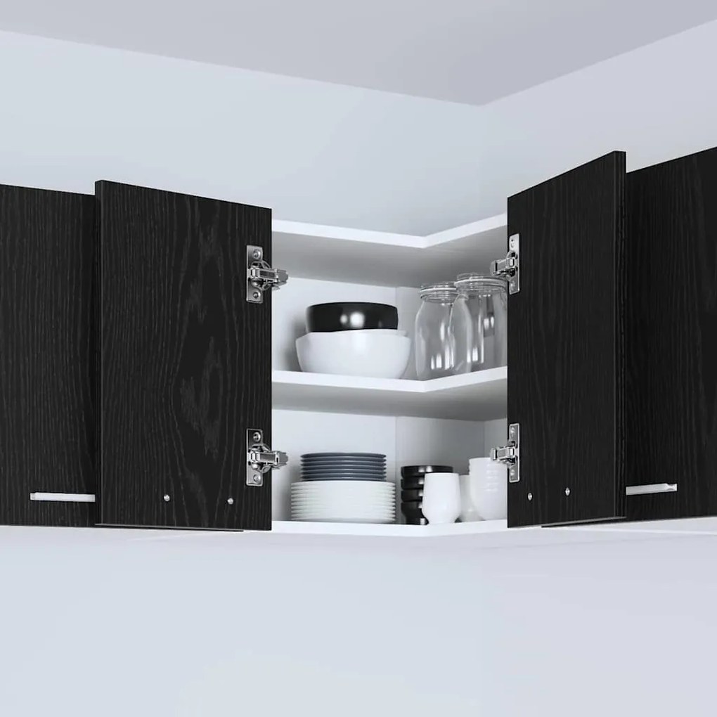 Függő szekrény Riga Fekete tölgy és fehér 57 x 57 x 40 cm