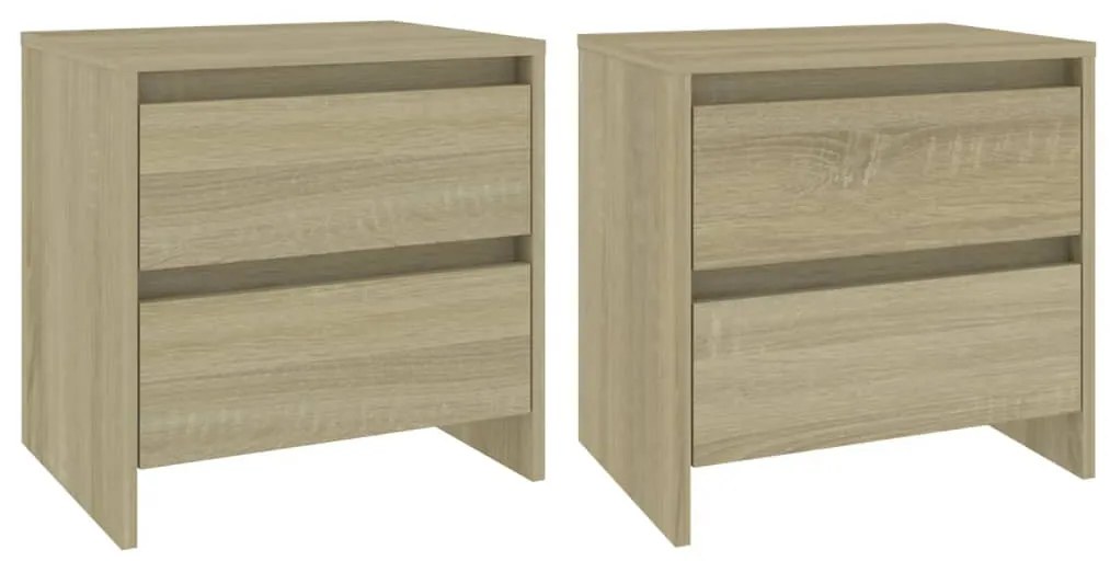 2 db sonoma tölgy szerelt fa éjjeliszekrény 45x34,5x44,5 cm