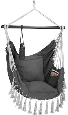 MANDY függőszék, 170x100x150cm, sötétszürke Detex