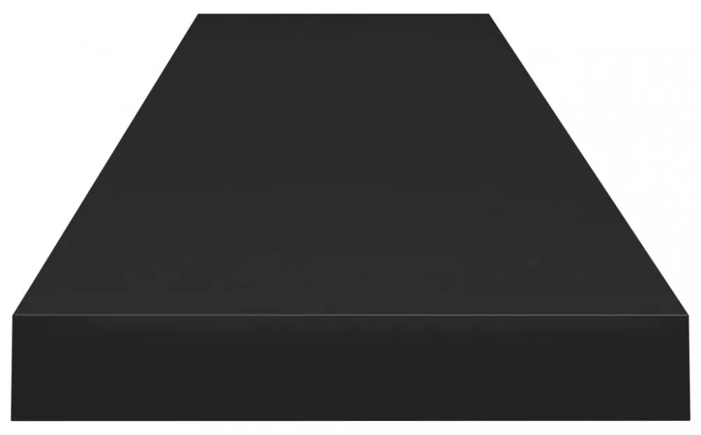fekete MDF lebegő fali polc 120 x 23,5 x 3,8 cm