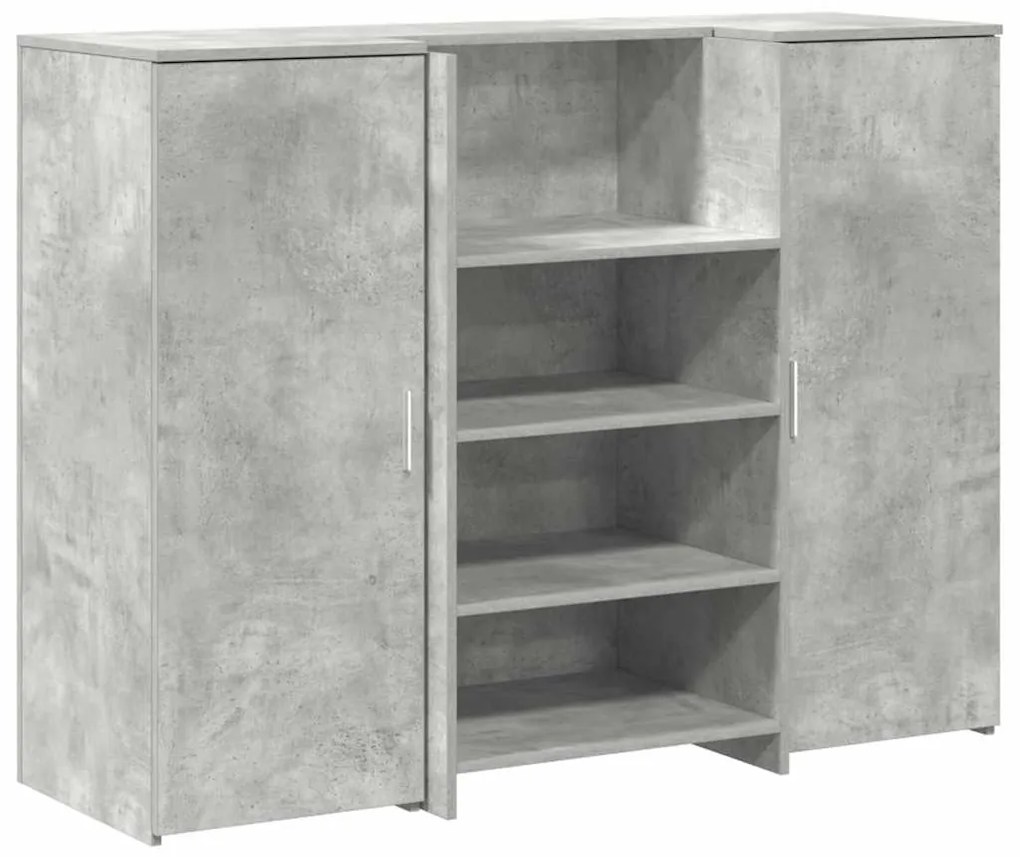 recepciós pult betonszürke 135x50x103,5 cm szerelt fa