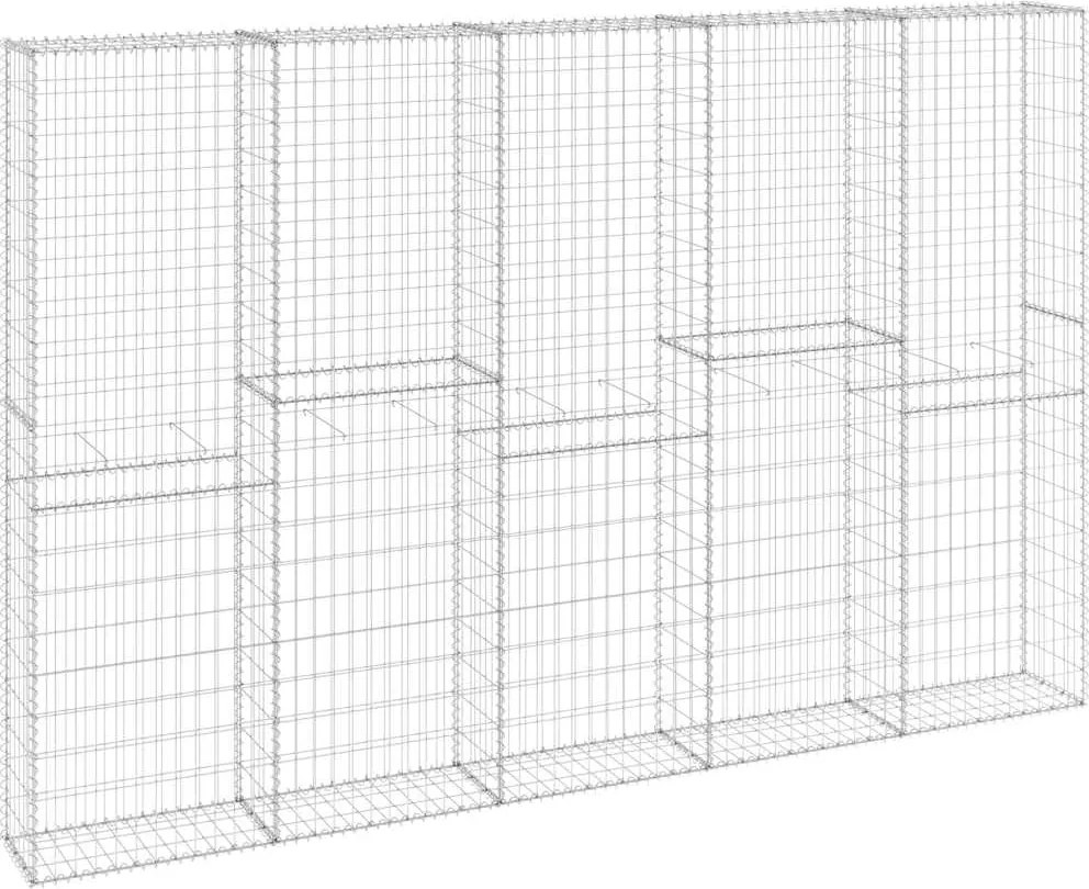 vidaXL horganyzott acél gabion fal fedéllel 300 x 30 x 200 cm
