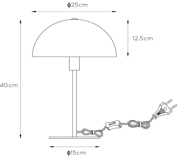 Lucide 45596/01/30 - Asztali lámpa SIEMON 1xE14/25W/230V fekete