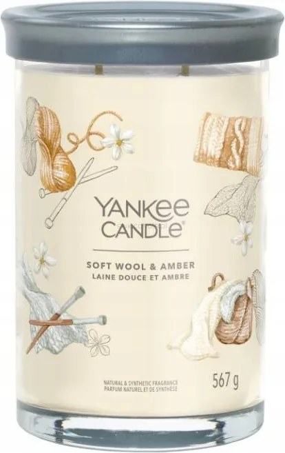 Puha gyapjú borostyán Yankee Candle gyertyapohár 2 kanóc