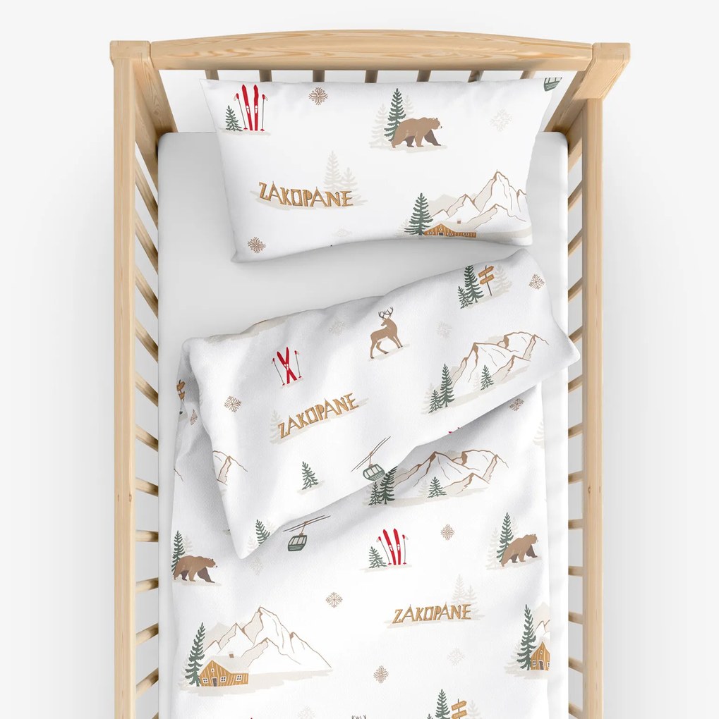Goldea karácsonyi gyermek pamut ágyneműhuzat kiságyba - zakopane 90 x 130 és 40 x 60 cm