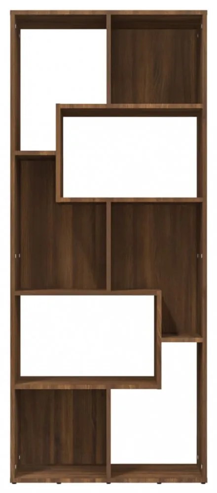 barna tölgyszínű szerelt fa könyvszekrény 67 x 24 x 161 cm
