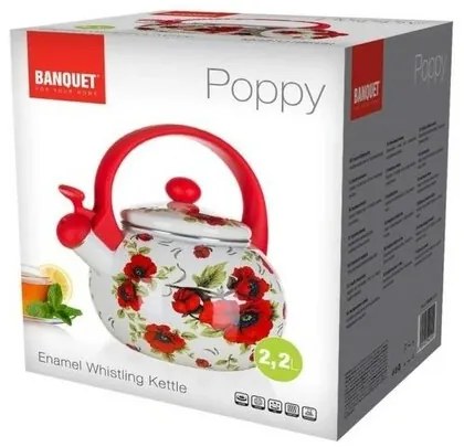 Banquet Poppy zománcozott teáskanna, 2,2 l