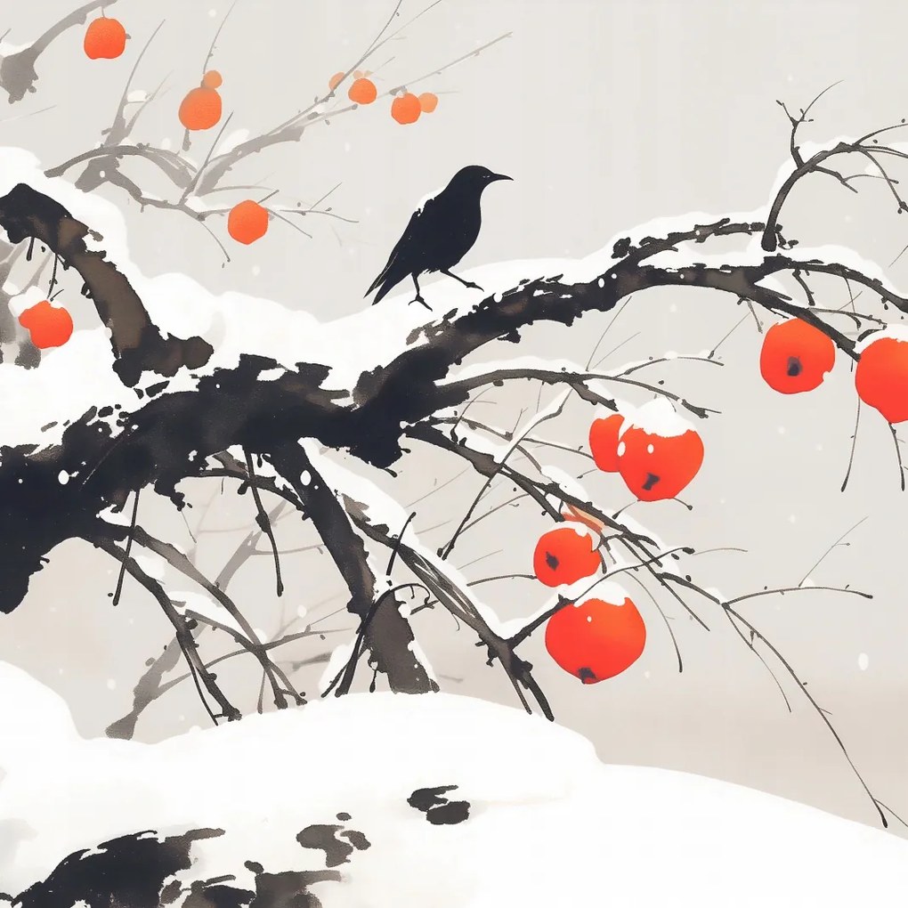 Poszter 40x40cm Keleti akvarell