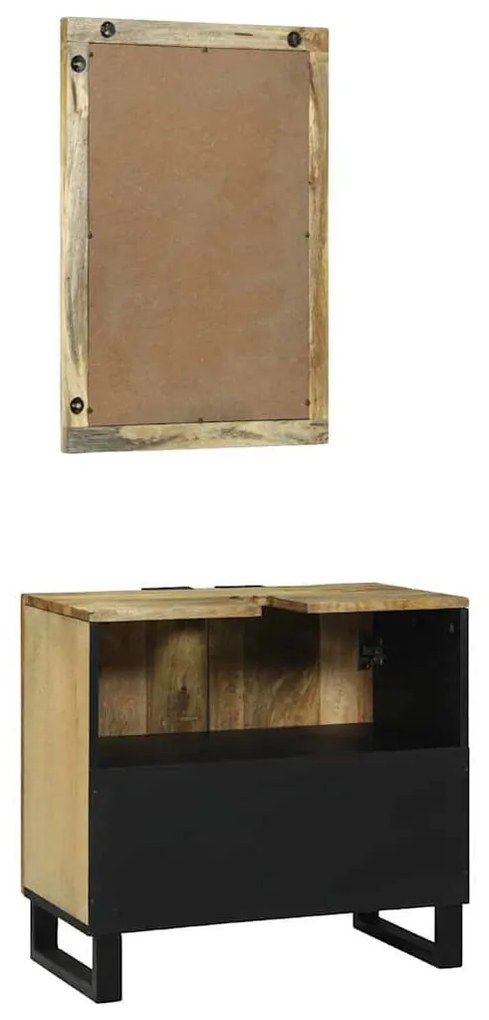 Fürdőszoba bútor szett polcokkal 2 pcs Barna 62 x 33 x 58 cm