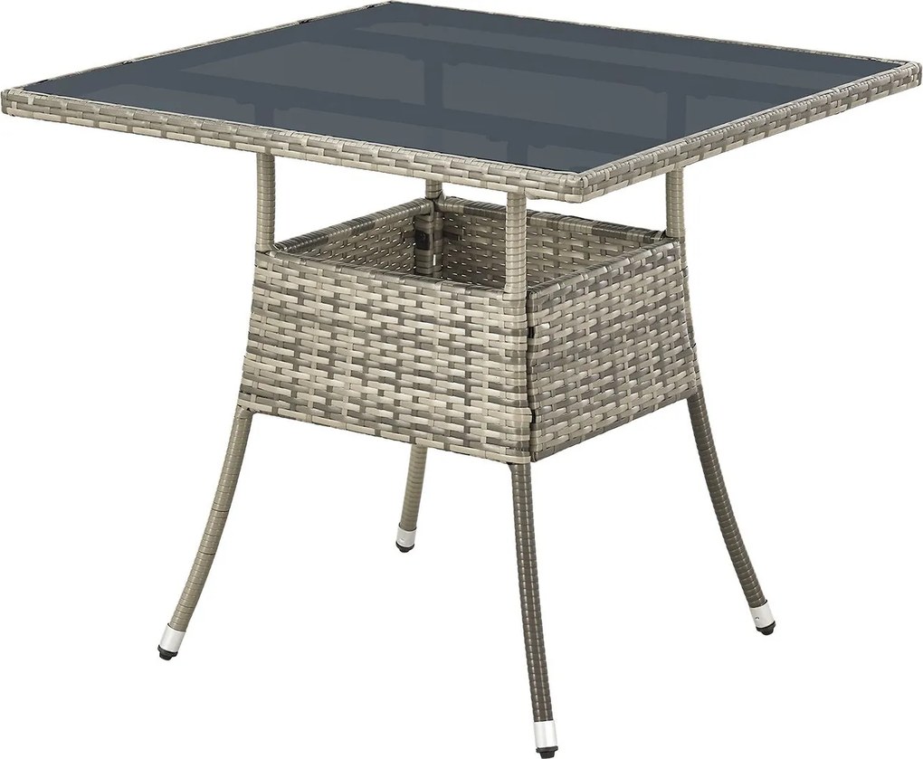 Juskys Rattan asztal Yoro - szürke