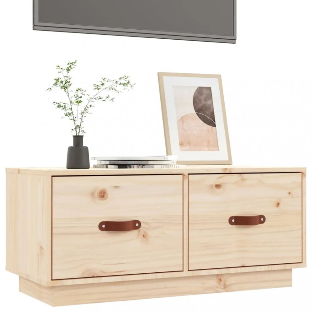 tömör fenyőfa TV-szekrény 80 x 34 x 35 cm
