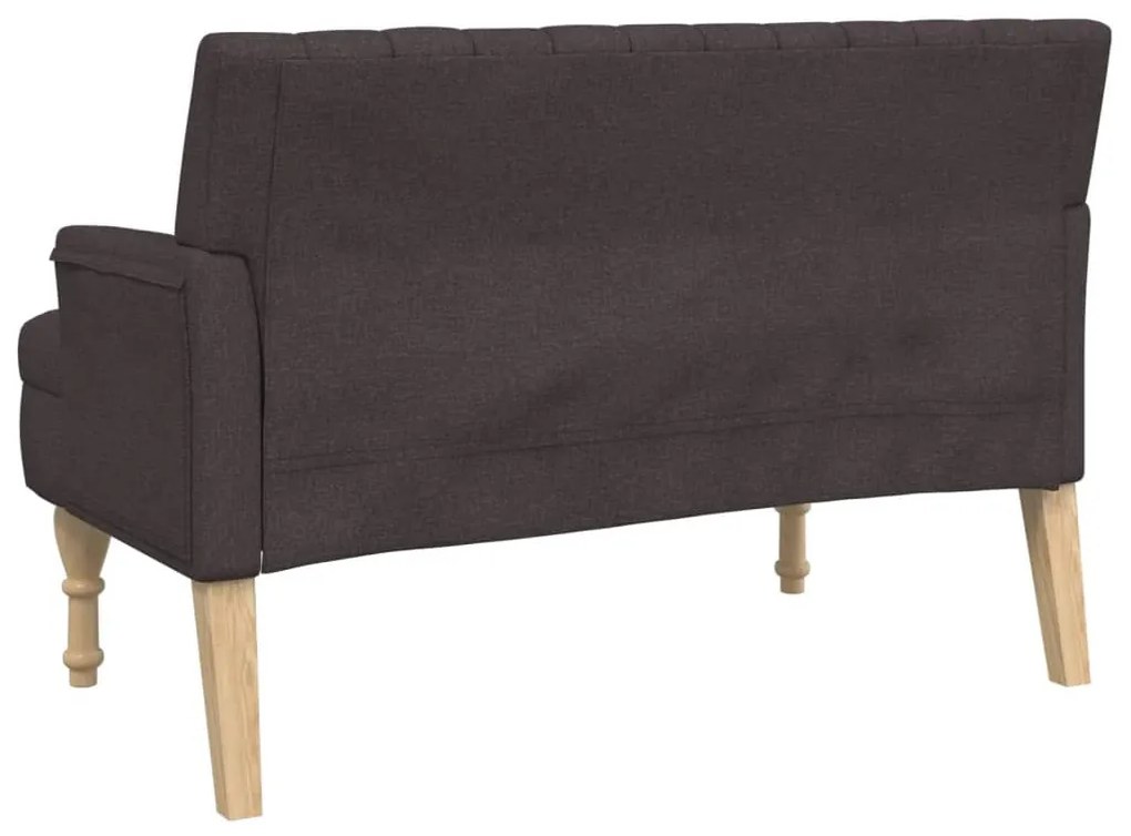 sötétbarna szövetpad párnákkal 113x64,5x75,5 cm