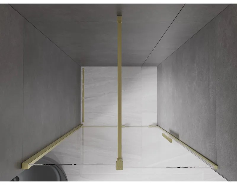Mexen Velar, nyílásba tolóajtó 110x200 cm, 8mm átlátszó üveg, arany matt, 871-110-000-01-55