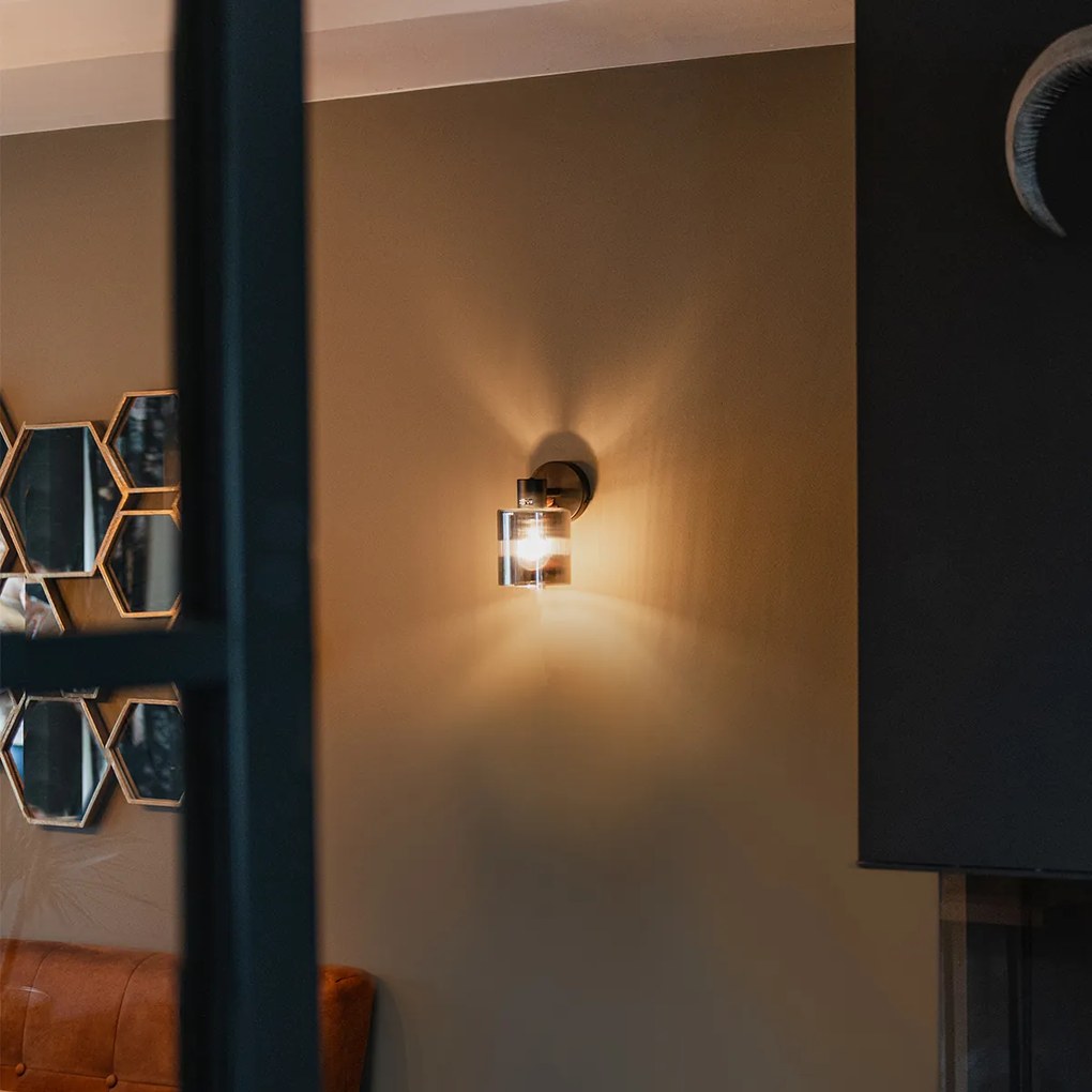 Art Deco mennyezeti spotlámpa fekete füstüveggel állítható - Laura