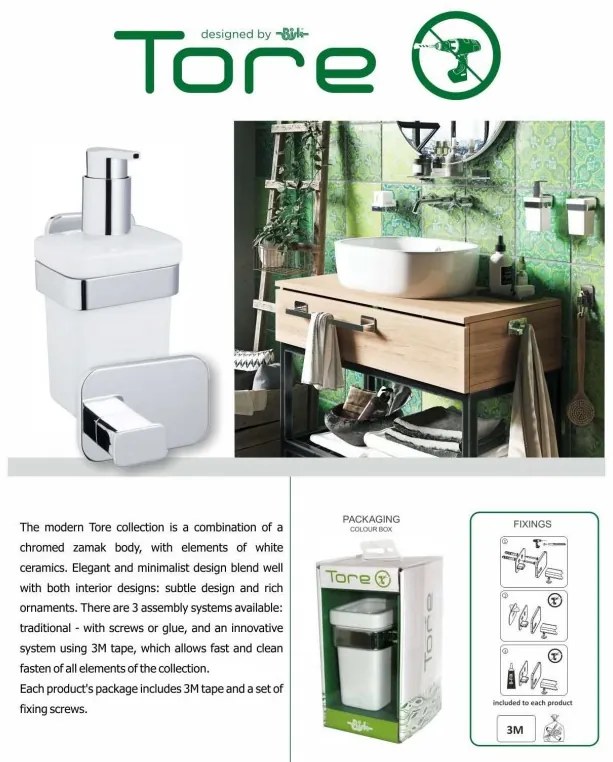 BISK Erga Tore, 1 horgos törülközőtartó, króm, ERG-07819