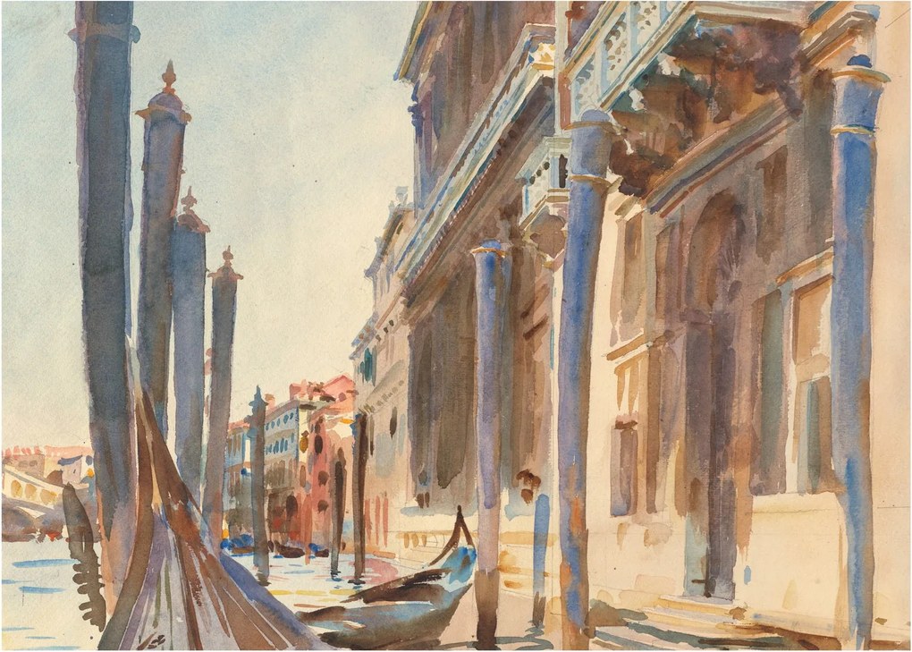 Üveg kép - John Singer Sargent, Gondola Moorings on the Grand Canal, reprodukciók (70x50 cm)
