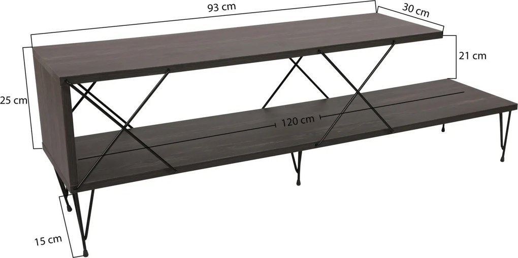 Street TV-állvány, sötétbarna, 120 cm