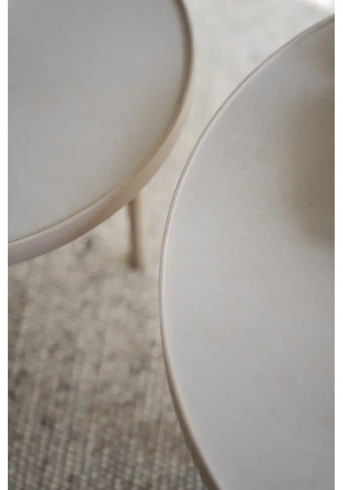 Natúr színű kerek dohányzóasztal kerámia asztallappal 90x90 cm Marsden – Rowico