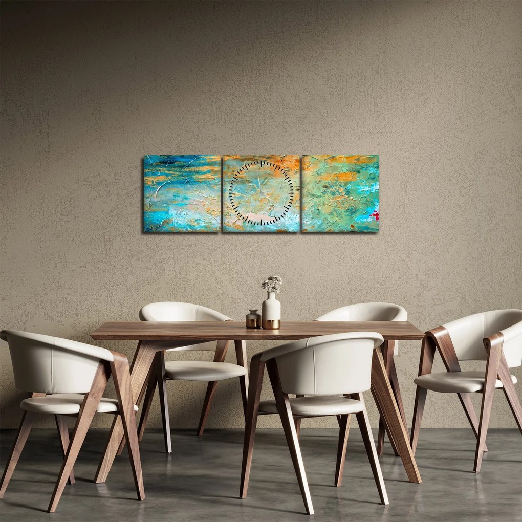 A kék absztrakció képe (órával) (90x30 cm)